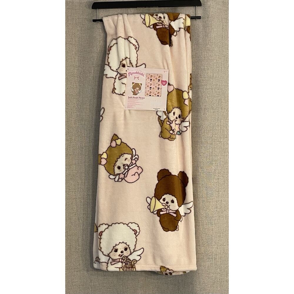 NEW Monchhichi Sweet Angels Soft Plush Throw Blanket 50x70
